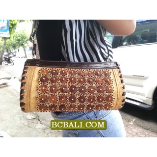 Leather Palm Tree Natural Purses Handmade